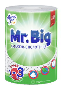 Полотенца бумажные 2сл. Мягкий знак Mr.Big БЕЛЫЕ Полотенца бумажные 2сл. Мягкий знак Mr.Big БЕЛЫЕ