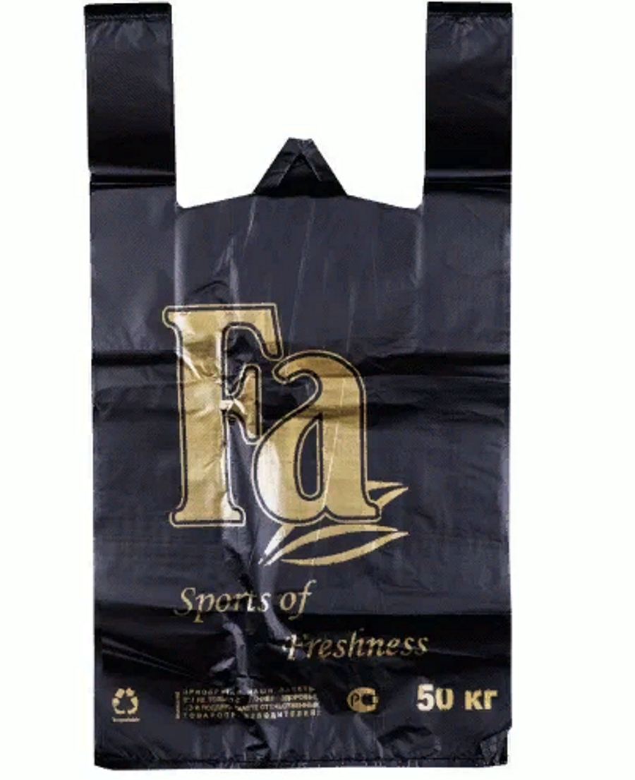 Пакет-майка "Фа" черный 13г Пакет-майка "Фа" черный 13г