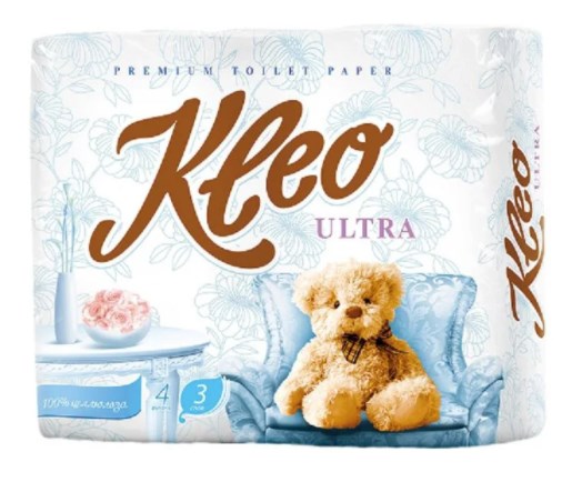 Бумага туалетная "Мягкий знак": Kleo Ultra 3сл БЕЛАЯ /пач.=4 шт. Бумага туалетная "Мягкий знак": Kleo Ultra 3сл БЕЛАЯ /пач.=4 шт.