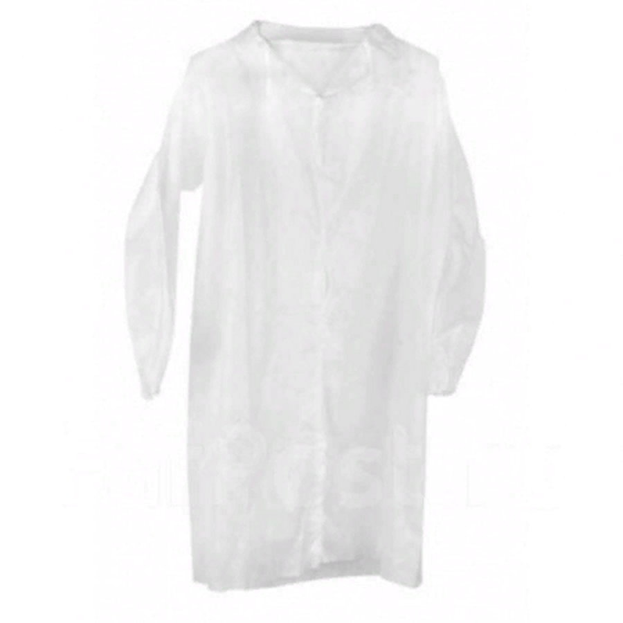 Халат одноразовый "Спанбонд" с застежками белый 10шт/пач Халат одноразовый "Спанбонд" с застежками белый 10шт/пач