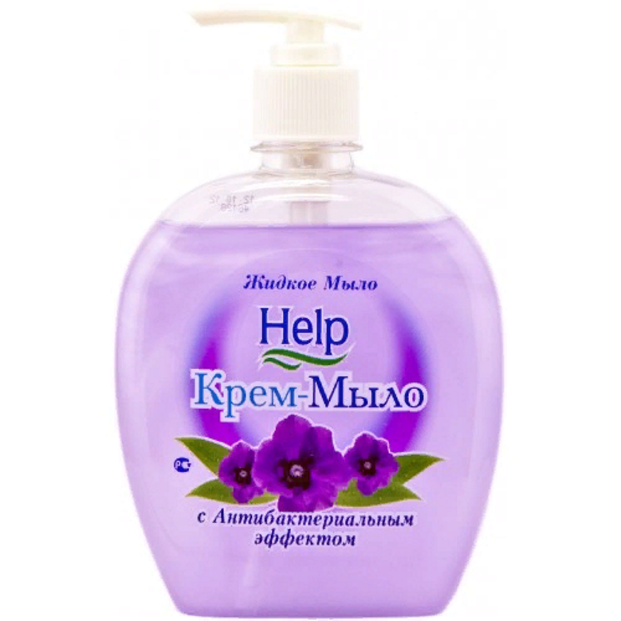 Мыло-крем жидкое ХЕЛП Фиалка 500мл с антибакт. эффектом с дозатором
