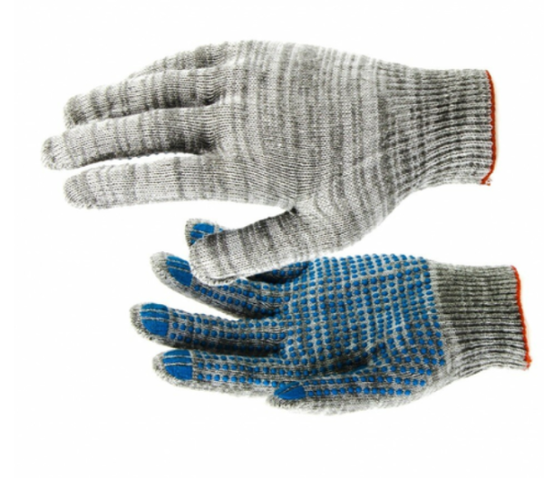 Перчатки хб 10 кл. с ПВХ 5-ти нитка Меланж УНИВЕРСАЛ