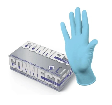 Перчатки однораз нитрил неопудрен S нестрил.голубые 200шт/пач