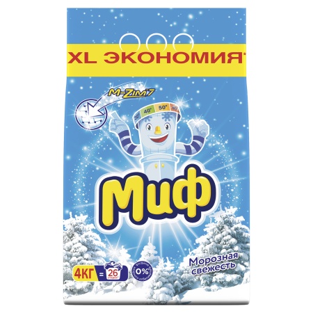 Стир.порошок Миф-автомат, 4кг МОРОЗНАЯ СВЕЖЕСТЬ