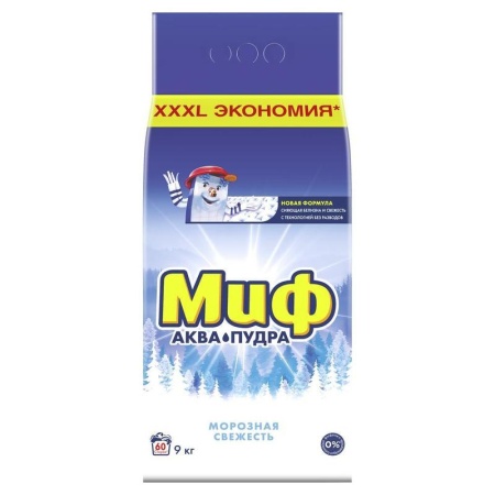 Стир.порошок Миф-автомат, 9кг МОРОЗНАЯ СВЕЖЕСТЬ