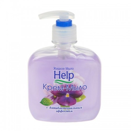 Мыло-крем жидкое ХЕЛП Фиалка 300мл с антибакт. эффектом с дозатором