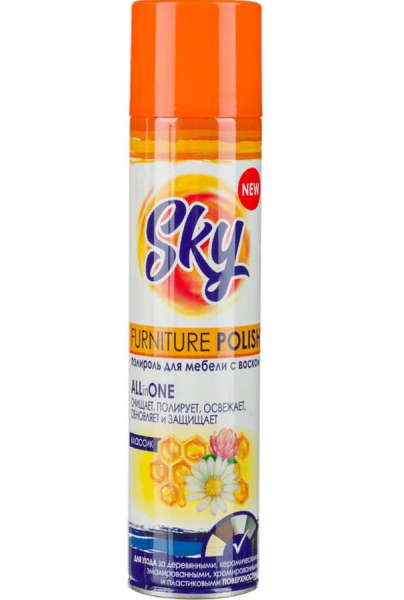 Полироль для мебели c воском SKY MAX 300мл
