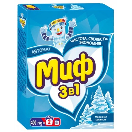 Стир.порошок Миф-автомат, 400 г МОРОЗНАЯ СВЕЖЕСТЬ
