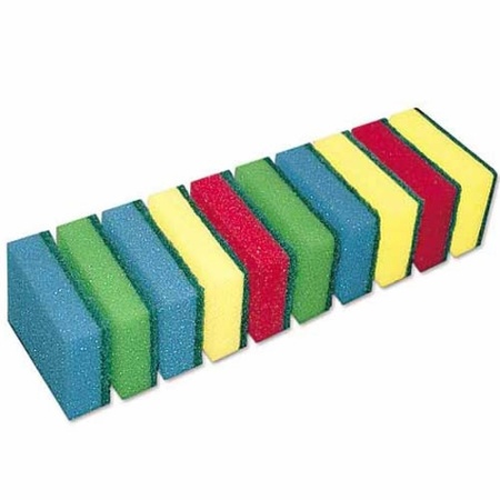 Губка д/посуды Макси 10 шт./пач. 8,5*6*2,5 поролон+абразив