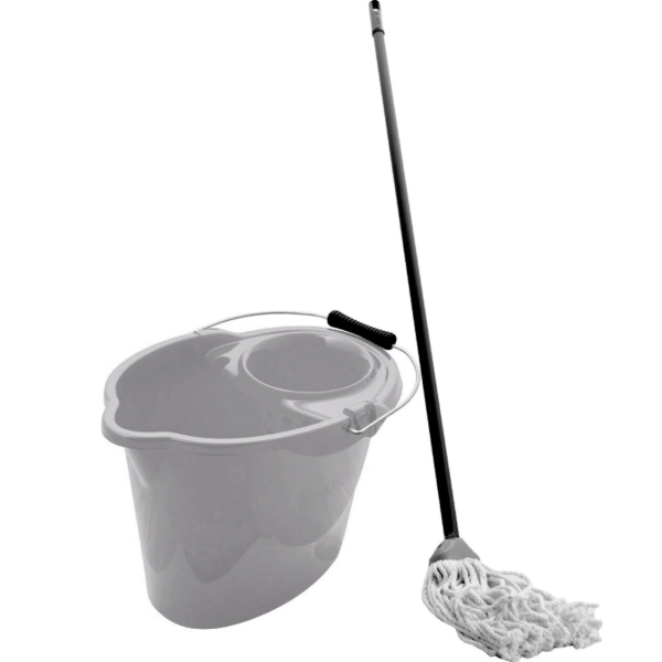 Комплект для уборки ведро с отжимом 12л + МОП с рукояткой (SV3915)