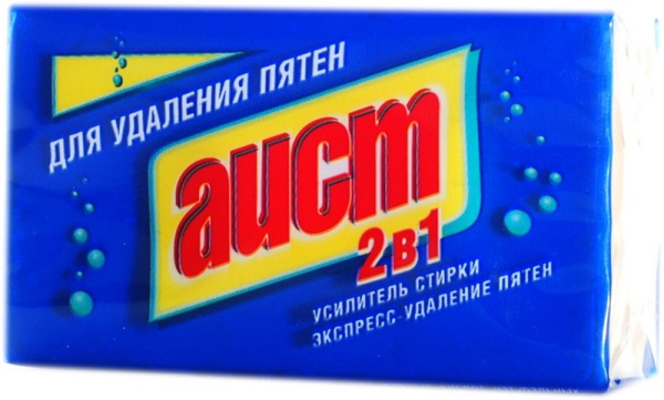 Мыло хозяйственное Аист 2 в 1 для удаления пятен 150г, 72%   Мыло хозяйственное Аист 2 в 1 для удаления пятен 150г, 72%